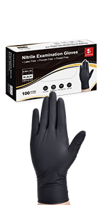 Schneider NBFK81 Series Black Nitrile Exam Gloves, 100ct