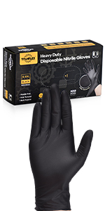 TitanFlex HD22K Disposable Black Heavy Duty Nitrile Gloves