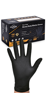 TitanFlex HD45K Heavy-Duty Black Nitrile Gloves