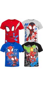 Marvel Boys'' Spider-Man T-Shirt - 4 Pack