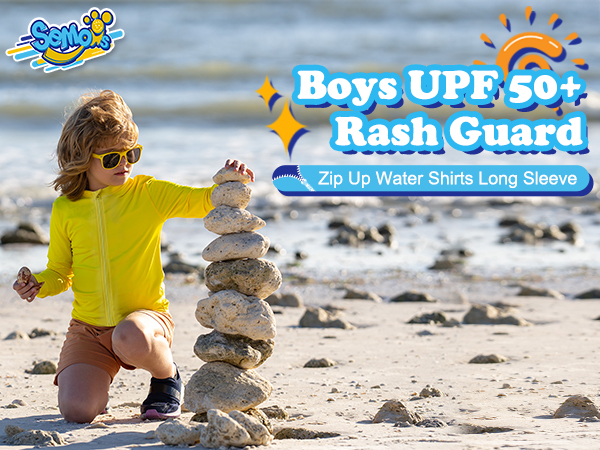 boys zipper rash guard