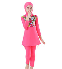 Girls Muslim Hijab Burkini Swimsuit