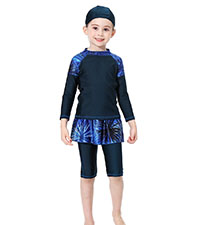 Kids Girls Full Coverage Burkini Swimsuits