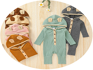 Ear baby girl boys romper button set long sleeve outfits long sleeve newborn boy baby outfits fall