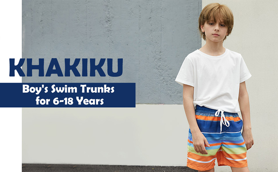 KHAKIKU boy swim trunks 6-18 Years