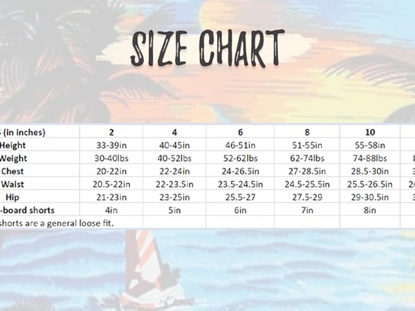 Boys Size Chart