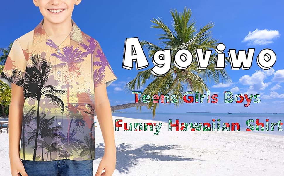 Teen Girls Boys Funny Hawaiian Shirt