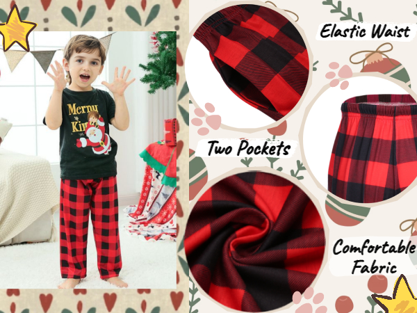 kids red plaid pants