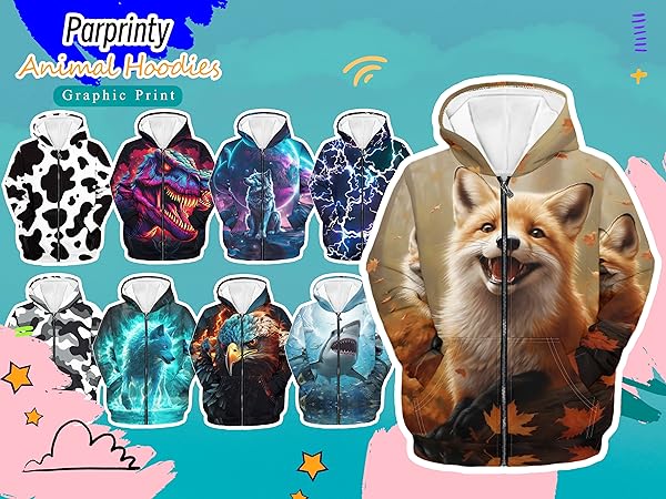 fox hoodies for girls boys