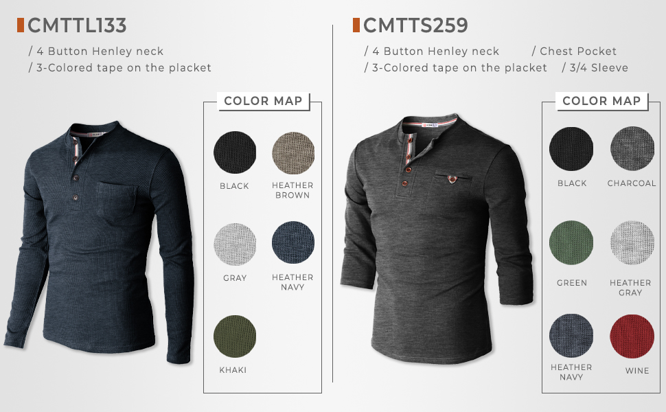 mens henley t-shirts