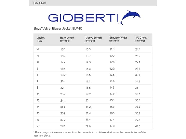 BLV-82 Size Chart