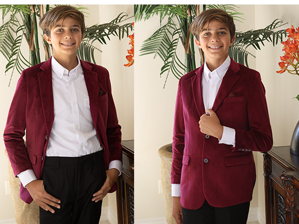 Gioberti Boys Formal Velvet Blazer