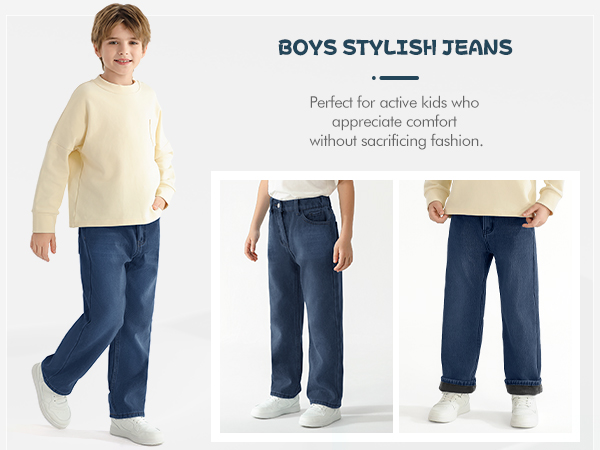 Boys Fleece Lined Denim Pants