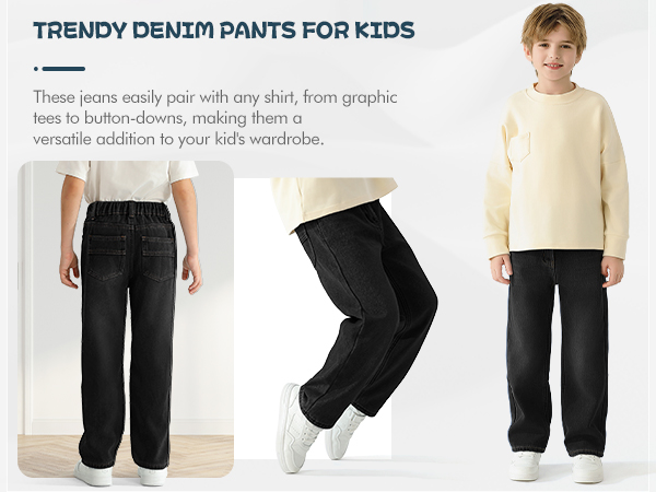 Boys Fleece Lined Denim Pants