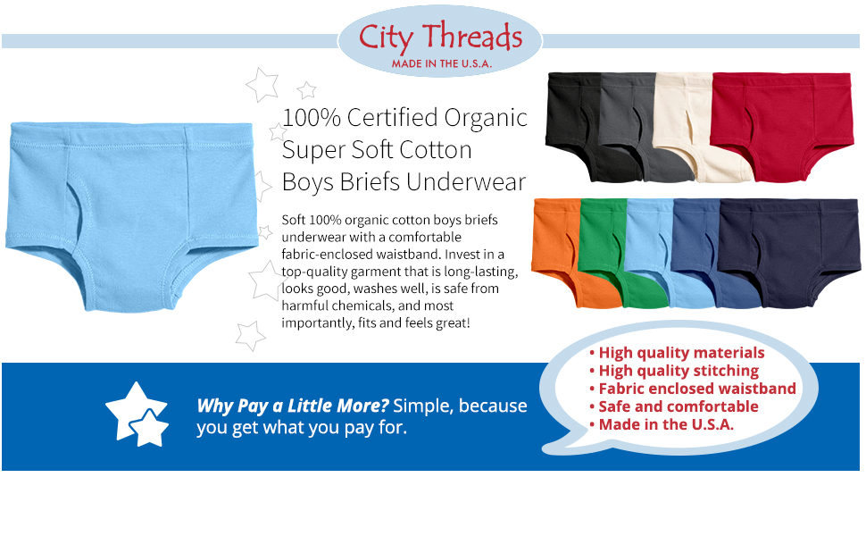 soft certified organic cotton boys briefs underwear