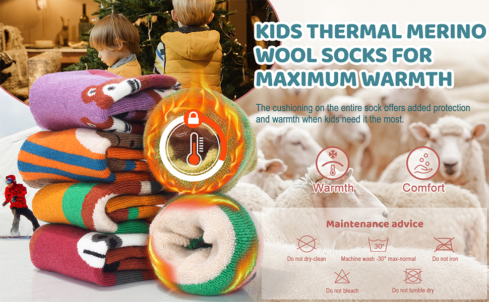 Kids Thermal Merino Wool Socks For Maximum Warmth