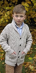 Boys Shawl Collar Cardigan