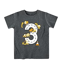 Boys'' Birthday T Shirt 3rd Construction Excavator Graphic Tee Shirts Cool Short Sleeve Blouse Outfit