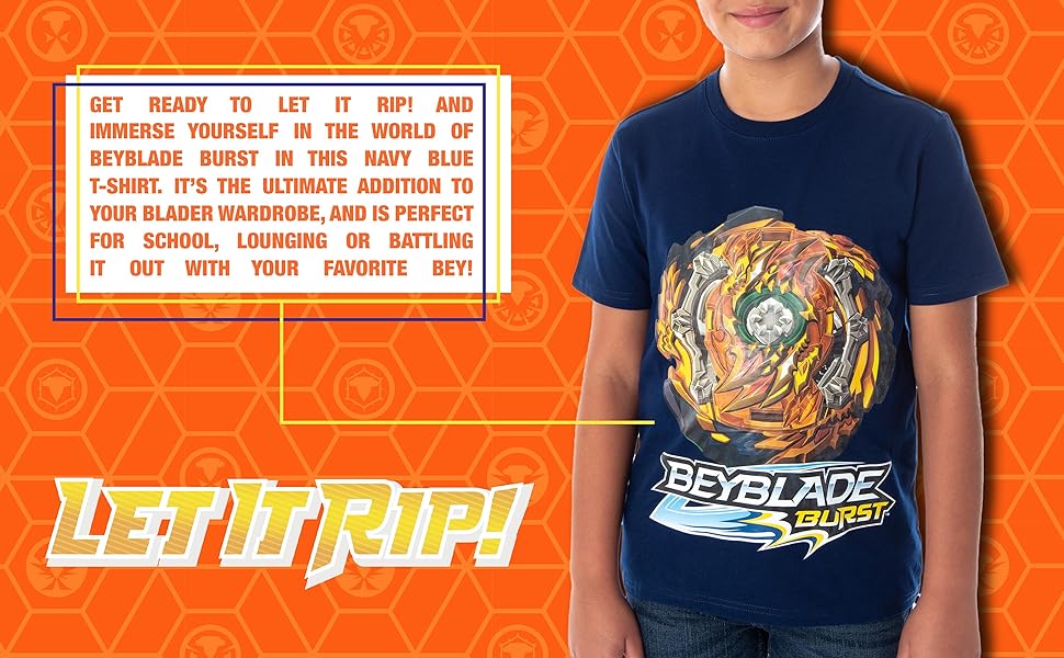 Beyblade Burst Boys'' Wizard Fafnir Spinner Top Kids Short Sleeve T-Shirt