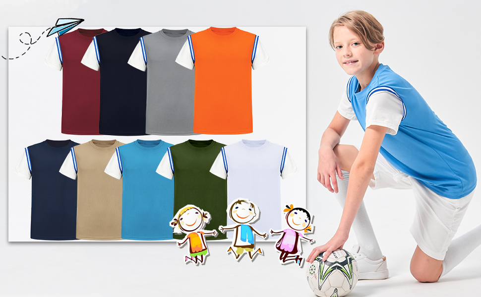 Kid‘s Short sleeve sweatshirts sport Breathable shirts various color available