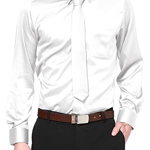 kids youth dress shirt satin party costume attire