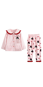 Cute girls flannel pajama set