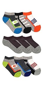 Jefferies Socks Boys Sport Pattern Low Cut Athletic Socks 9 Pair Pack