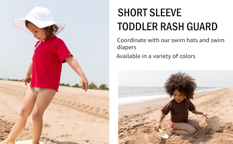 kids in short sleeve rash guards