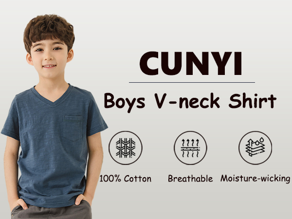 boys vneck tshirt cotton short sleeve shirts lightweight