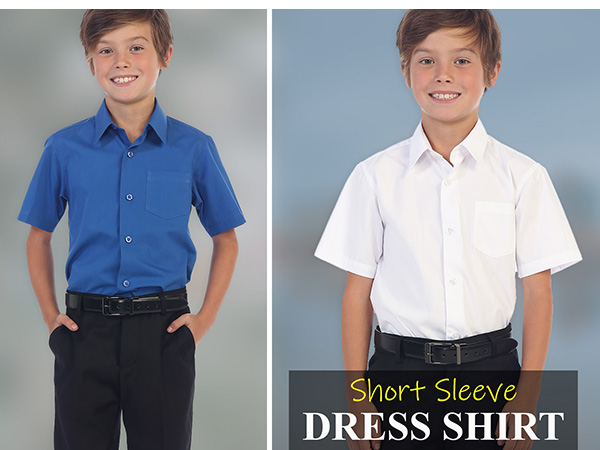 Gioberti Boy''s Short Sleeve Solid Dress Shirt