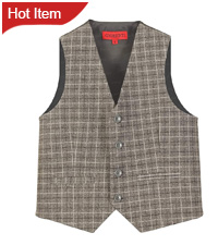 Gioberti Boy&#39;s Tweed Plaid Formal Suit Vest