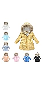 Kids Boys Winter Fleece Down Jackets