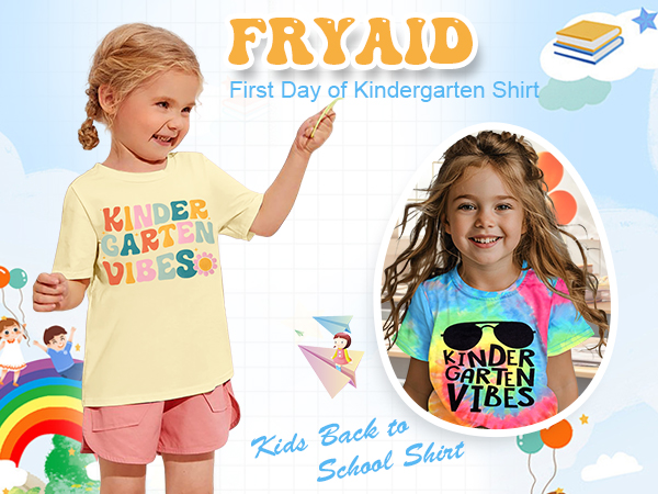 First Day of Kindergarten Shirt Kids Back to School Boys Girls Shirts