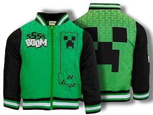 MINECRAFT GREEN BOMBER JACKET BOYS