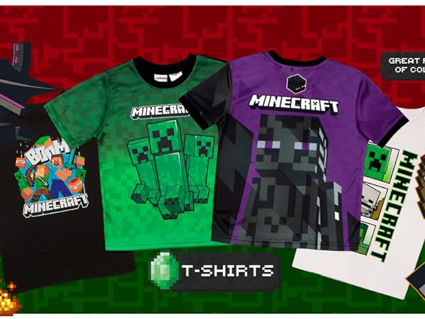 MINECRAFT CLOTHING APPAREL T-SHIRT PANTS SHORTS VARSITY HOODIES BUNDLE