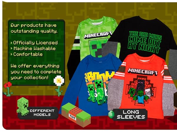 MINECRAFT CLOTHING APPAREL T-SHIRT PANTS SHORTS VARSITY HOODIES BUNDLE