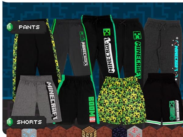 MINECRAFT CLOTHING APPAREL T-SHIRT PANTS SHORTS VARSITY HOODIES BUNDLE