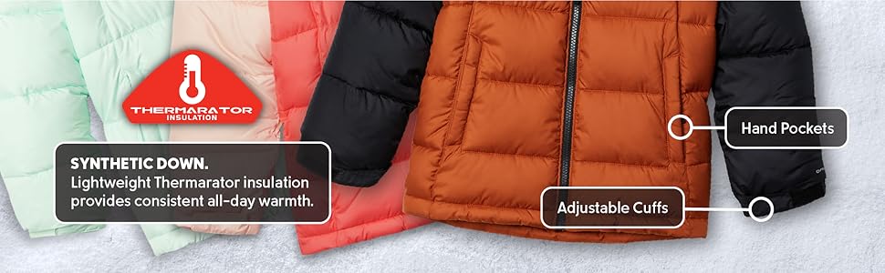 Insualted synthetic down jacket for youth, Thermarator