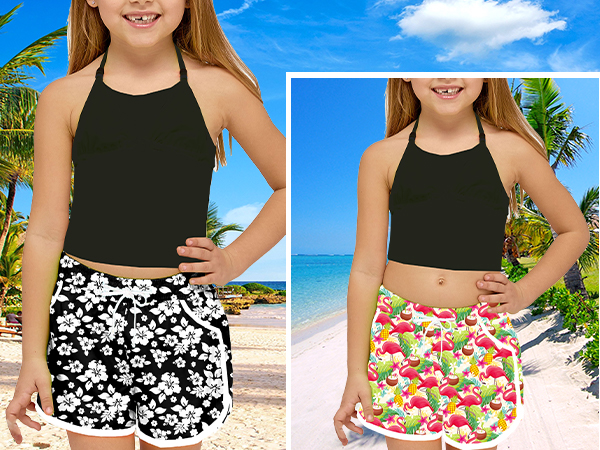 Girls Floral Beach Shorts