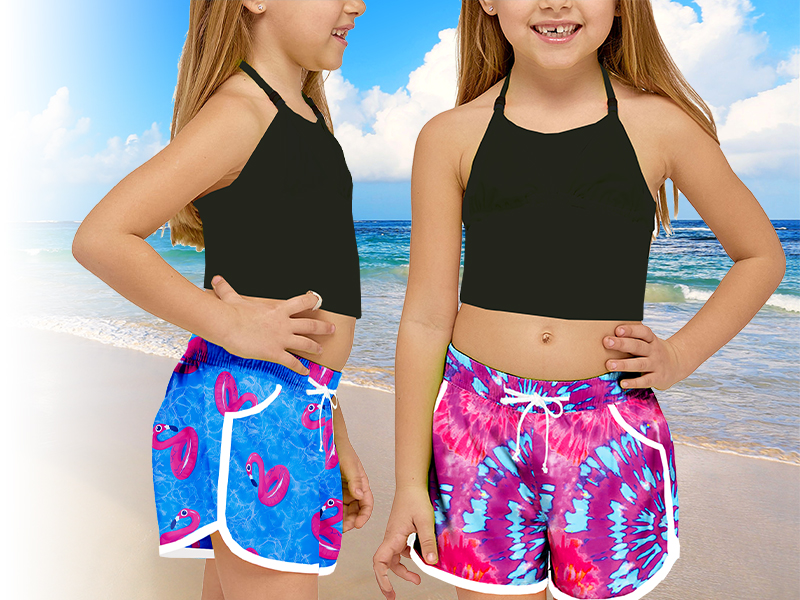 Girls Tir Dye Swim Shorts