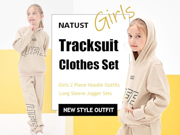 girls hoodie and sweatpants set