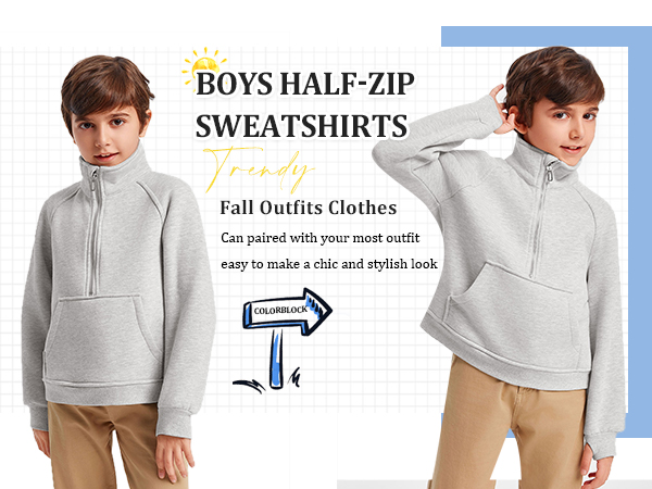 Boys Half Zipper Fleece Pullover