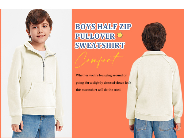 Boys Half Zipper Fleece Pullover