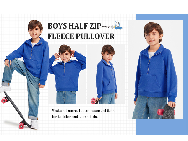 Boys Half Zipper Fleece Pullover