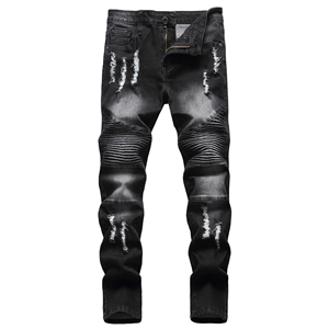 boys biker skinny fit ripped jeans distressed stretch fashion denim pants for kids