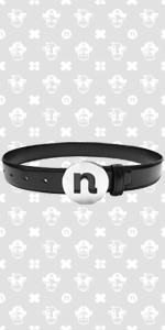 Black n Bianco Boys Belt with Trademarke Circle n Silver Belt Buckle