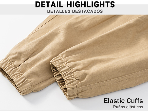 Elastic bottom cuffs made this jogging pants for casual husky fit.