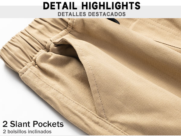 2 large slant pockets .