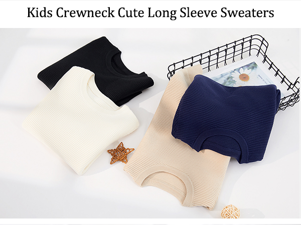 Kids Crewneck Cute Long Sleeve Sweaters