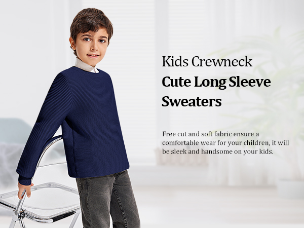 Kids Crewneck Cute Long Sleeve Sweaters